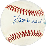 Vic Lombardi Autographed Official NL Baseball Brooklyn Dodgers Full Name (Smudged) Beckett BAS QR #BU86805