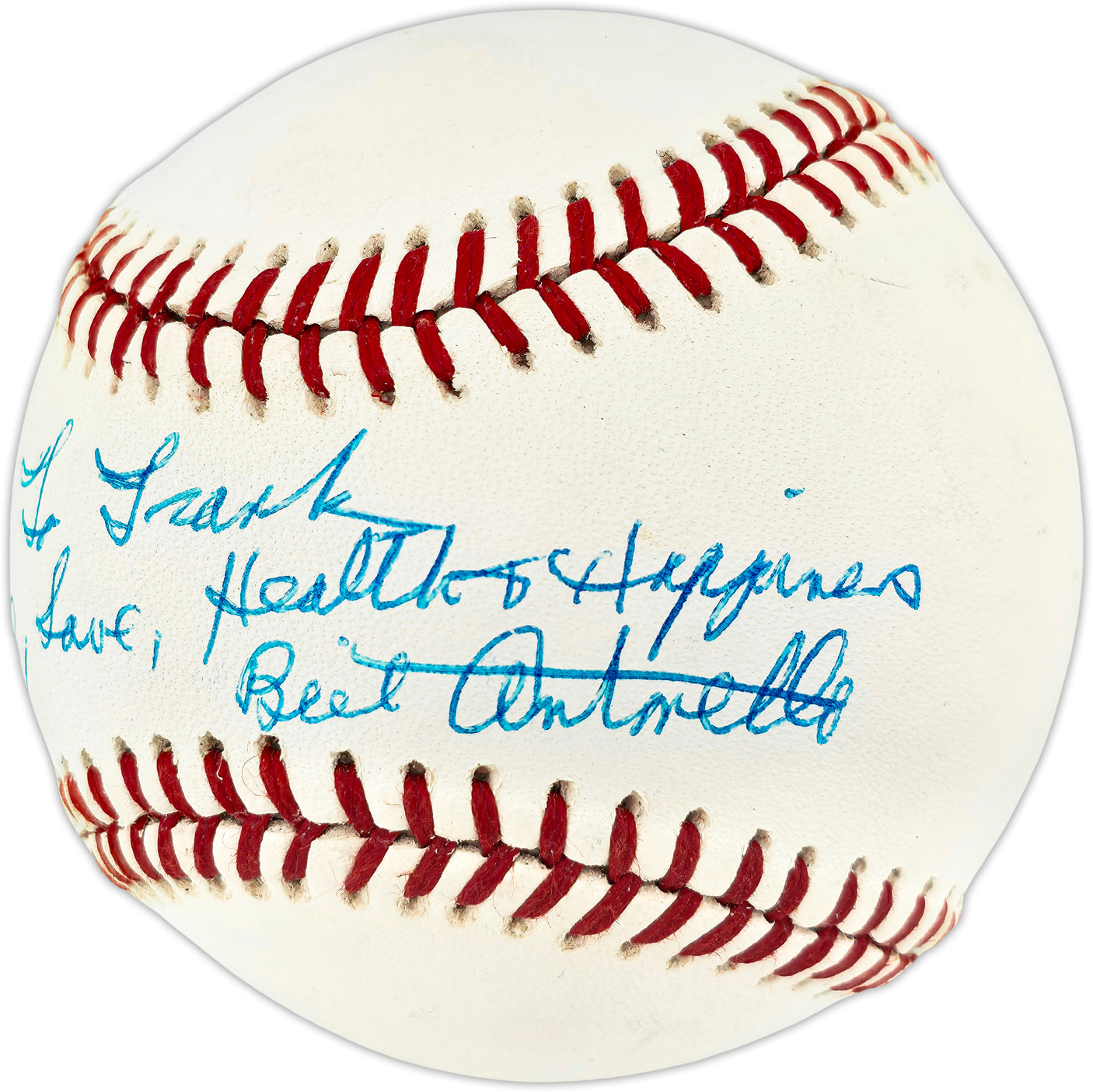 Bill Antonello Autographed Official NL Baseball Brooklyn Dodgers "To Frank" Beckett BAS QR #BU86806