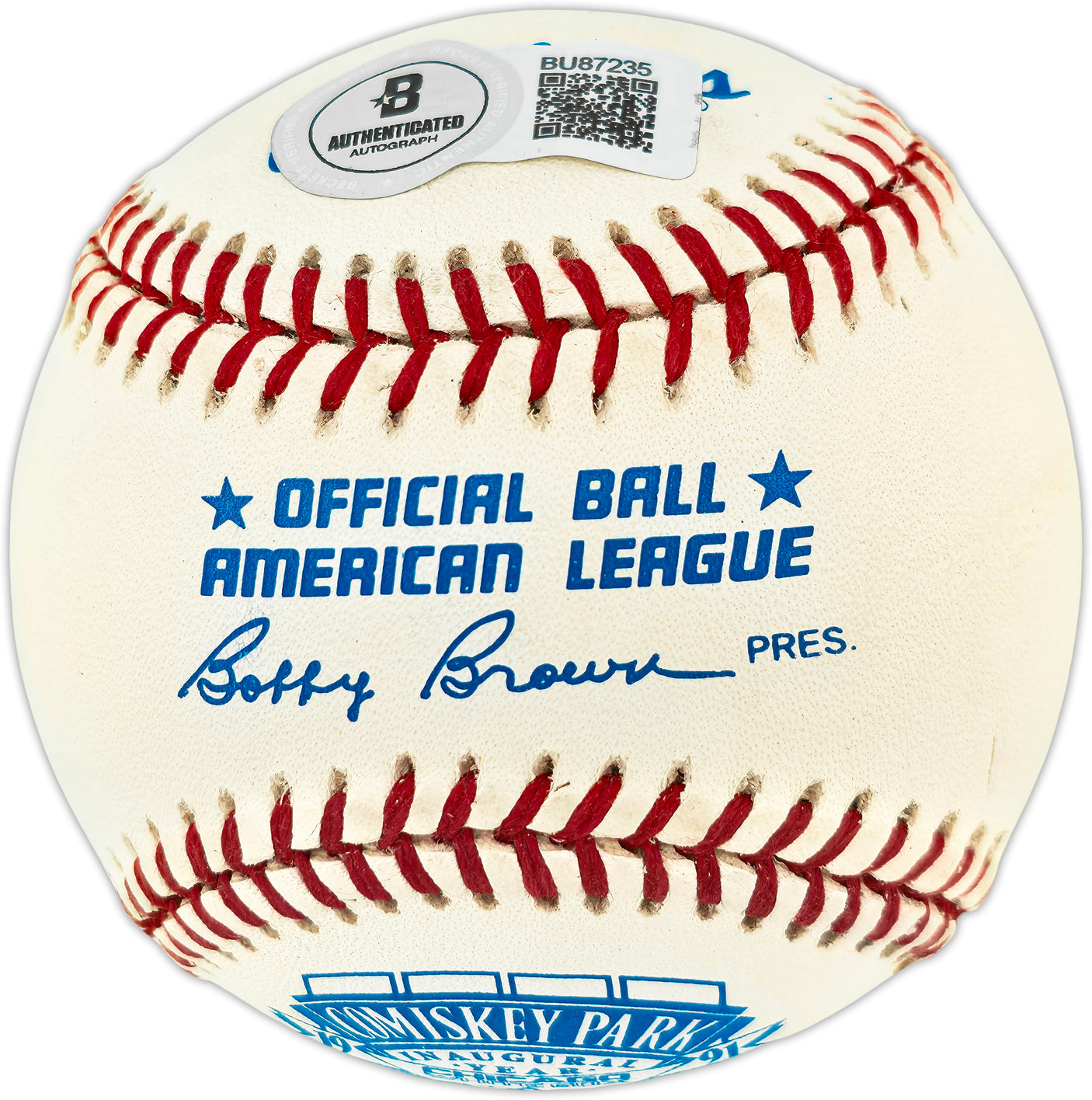 Mel Allen Autographed Official AL Baseball New York Yankees "HOF 1978" Beckett BAS QR #BU87235