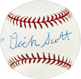 Dick Scott Autographed Official MLB Baseball Los Angeles Dodgers, Chicago Cubs "Dodgers '63, Cubs '64" Beckett BAS QR #BU86810