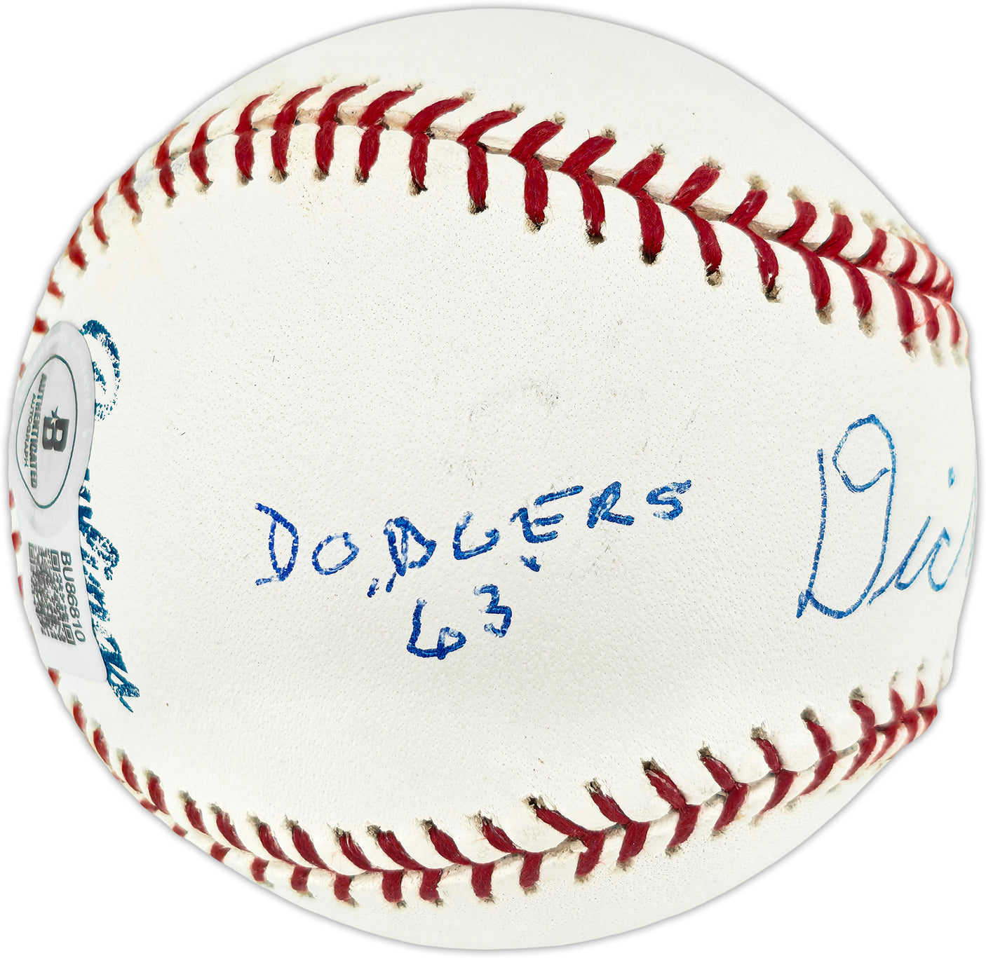 Dick Scott Autographed Official MLB Baseball Los Angeles Dodgers, Chicago Cubs "Dodgers '63, Cubs '64" Beckett BAS QR #BU86810