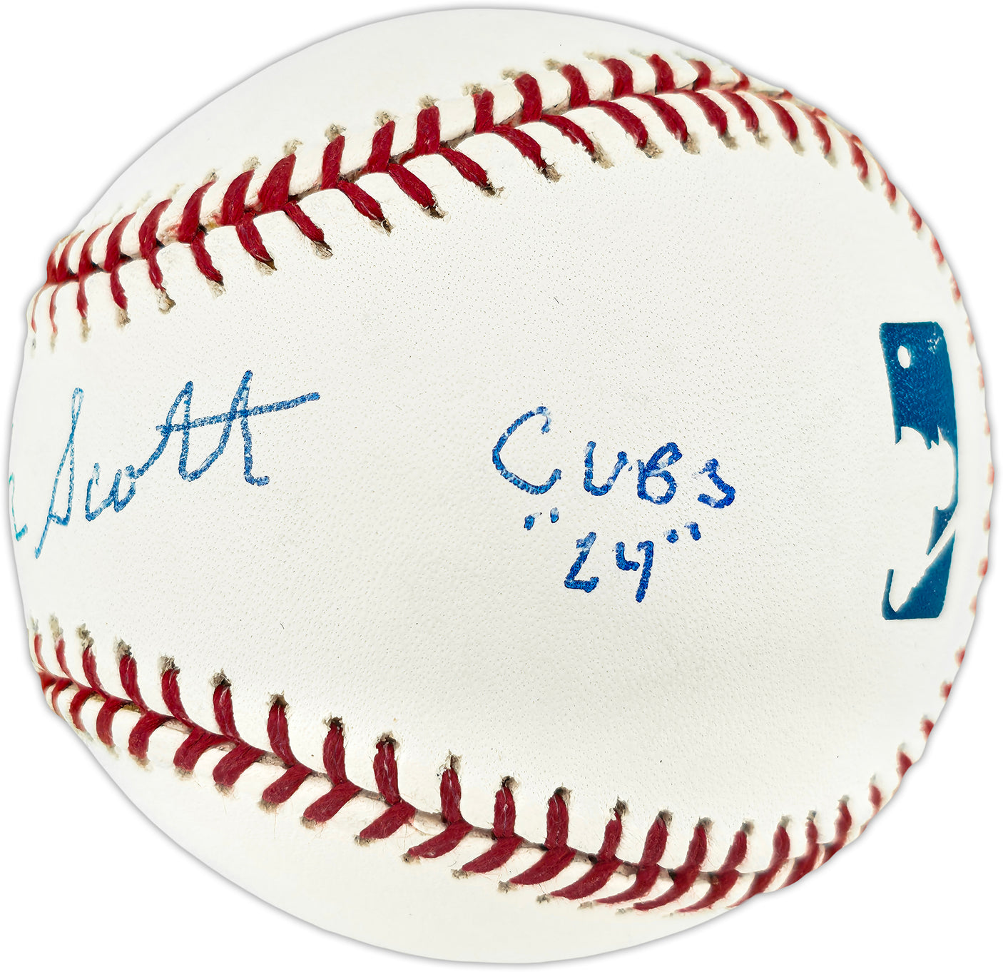Dick Scott Autographed Official MLB Baseball Los Angeles Dodgers, Chicago Cubs "Dodgers '63, Cubs '64" Beckett BAS QR #BU86810