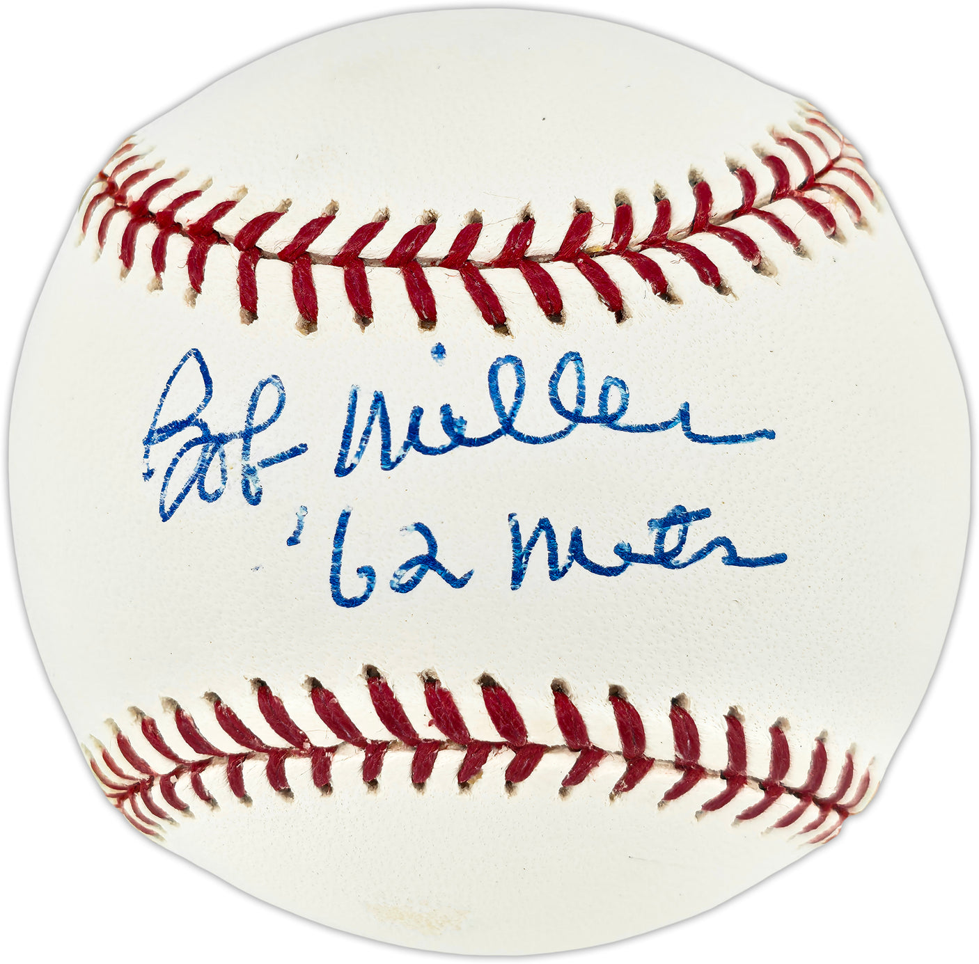 Bob Miller Autographed Official MLB Baseball New York Mets "62 Mets" Beckett BAS QR #BU86812