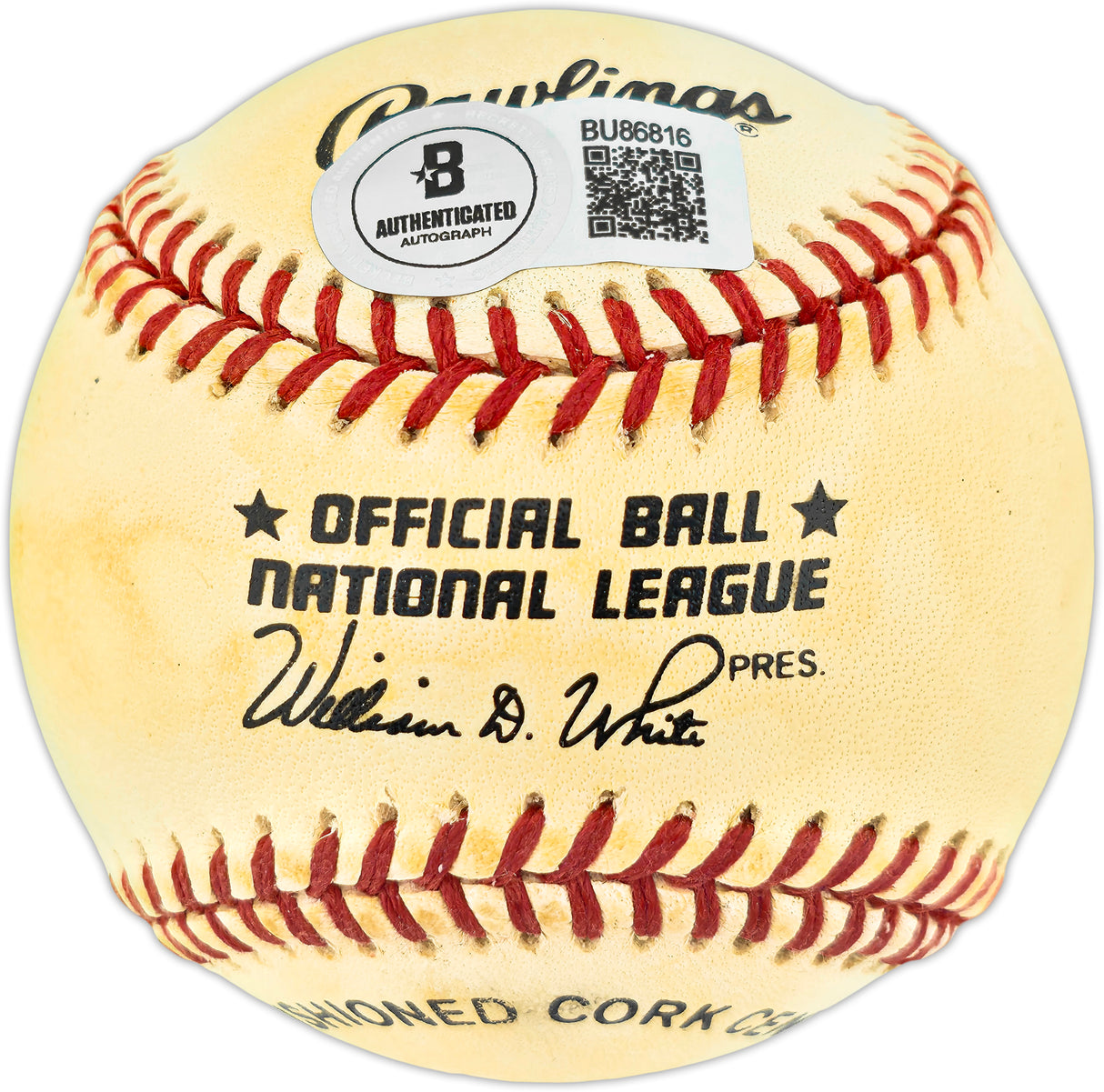 Lee Walls Autographed Official NL Baseball Los Angeles Dodgers, Philadelphia Phillies Beckett BAS QR #BU86816