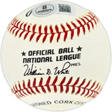 Mike Schmidt Autographed Official NL Baseball Philadelphia Phillies Beckett BAS QR #BU87253