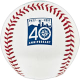 Julio Cruz Autographed Official 40th Anniversary Logo MLB Baseball Seattle Mariners "#6" Beckett BAS QR #BU87268