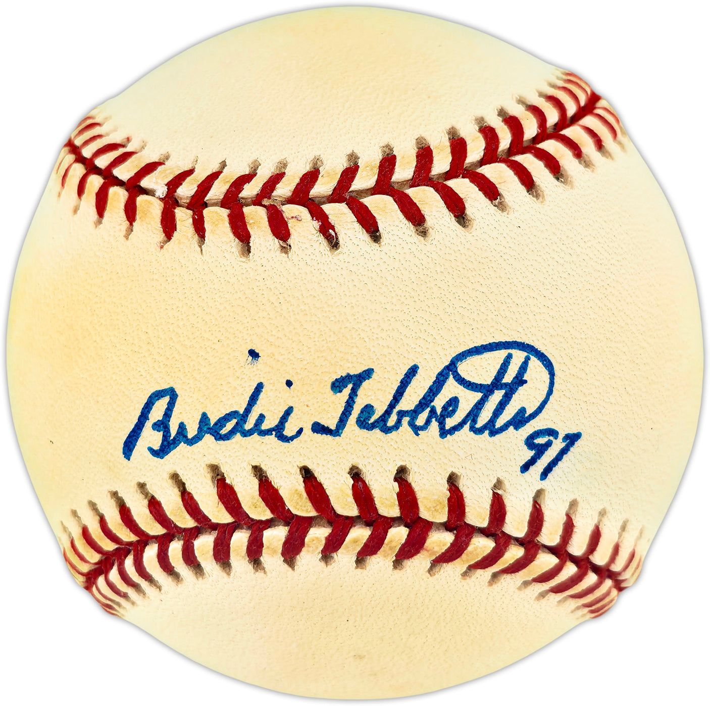 Birdie Tebbetts Autographed Official AL Baseball Boston Red Sox, Detroit Tigers Beckett BAS QR #BU86869