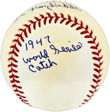Al Gionfriddo Autographed Official NL Baseball Brooklyn Dodgers "1947 World Series Catch" Beckett BAS QR #BU86878