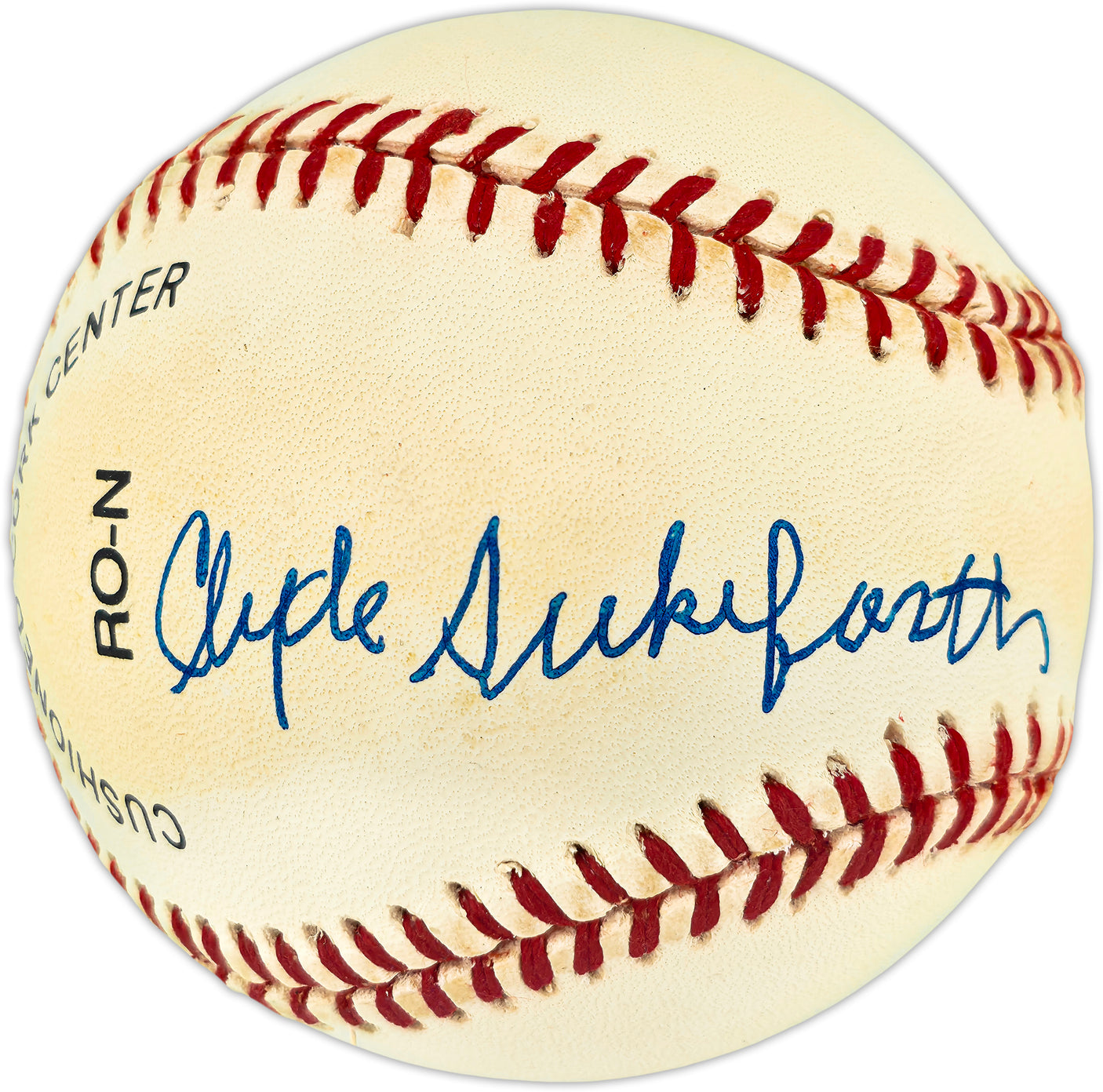 Clyde Sukeforth Autographed Official NL Baseball Brooklyn Dodgers Beckett BAS QR #BU86885
