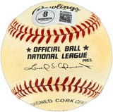 Clyde Sukeforth Autographed Official NL Baseball Brooklyn Dodgers Beckett BAS QR #BU86885