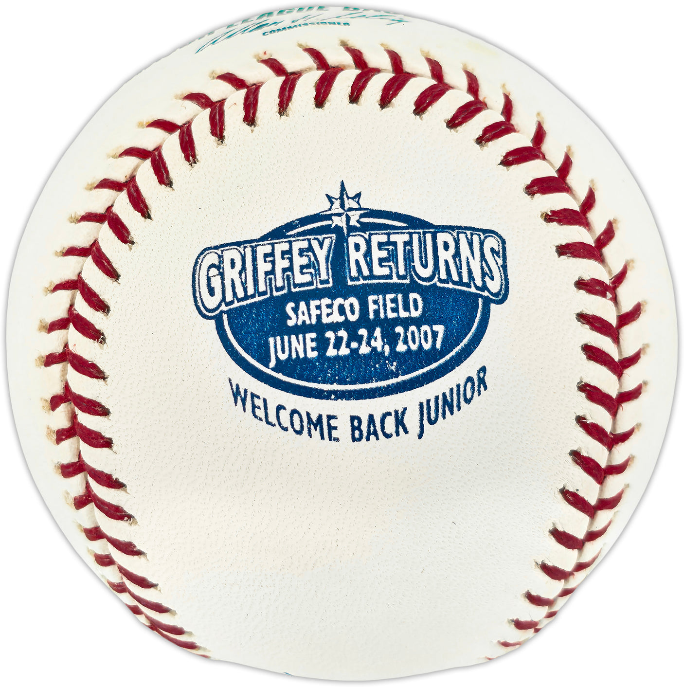 Ken Griffey Jr. Autographed Official Griffey Returns to Safeco 2007 Logo Baseball Seattle Mariners Beckett BAS QR #BU86921