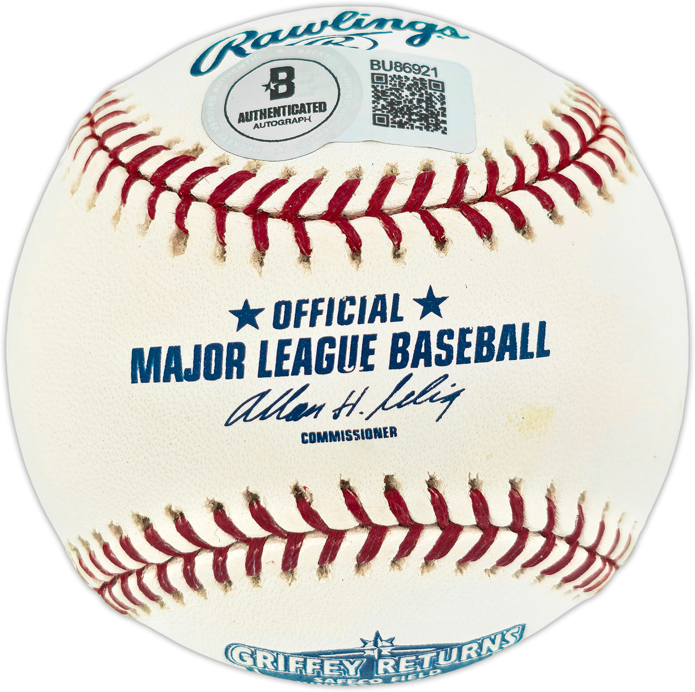 Ken Griffey Jr. Autographed Official Griffey Returns to Safeco 2007 Logo Baseball Seattle Mariners Beckett BAS QR #BU86921