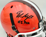 Baker Mayfield Autographed Cleveland Browns Full Size Orange Schutt Authentic Helmet "#1 Pick" Beckett BAS Witness #L23175