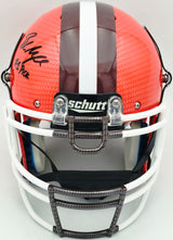 Baker Mayfield Autographed Cleveland Browns Full Size Orange Schutt Authentic Helmet "#1 Pick" Beckett BAS Witness #L23175