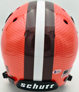 Baker Mayfield Autographed Cleveland Browns Full Size Orange Schutt Authentic Helmet "#1 Pick" Beckett BAS Witness #L23175