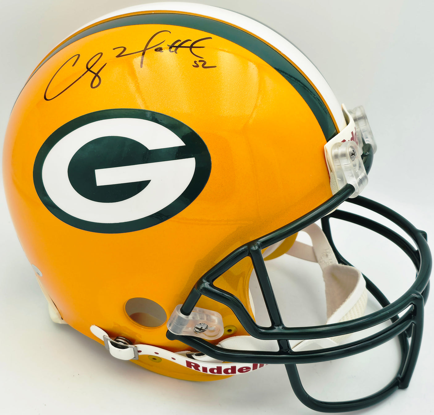 Clay Matthews Autographed Green Bay Packers Full Size Yellow Authentic Helmet Beckett BAS QR #BU86390