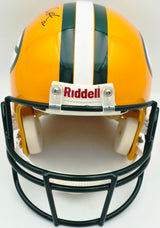 Clay Matthews Autographed Green Bay Packers Full Size Yellow Authentic Helmet Beckett BAS QR #BU86390