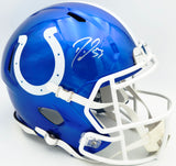 Darius Leonard Autographed Indianapolis Colts Full Size Flash Blue Replica Speed Helmet JSA #WA115252