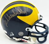 Bo Schembechler Autographed Michigan Wolverines Blue Mini Helmet JSA #CD41098