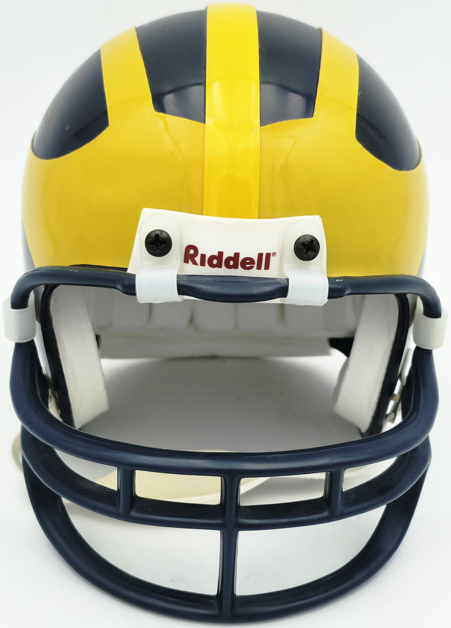 Bo Schembechler Autographed Michigan Wolverines Blue Mini Helmet JSA #CD41098