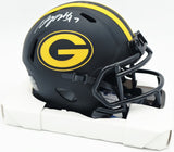 Davante Adams Autographed Green Bay Packers Eclipse Black Speed Mini Helmet Beckett BAS Witness #WD83662