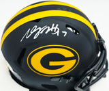 Davante Adams Autographed Green Bay Packers Eclipse Black Speed Mini Helmet Beckett BAS Witness #WD83662