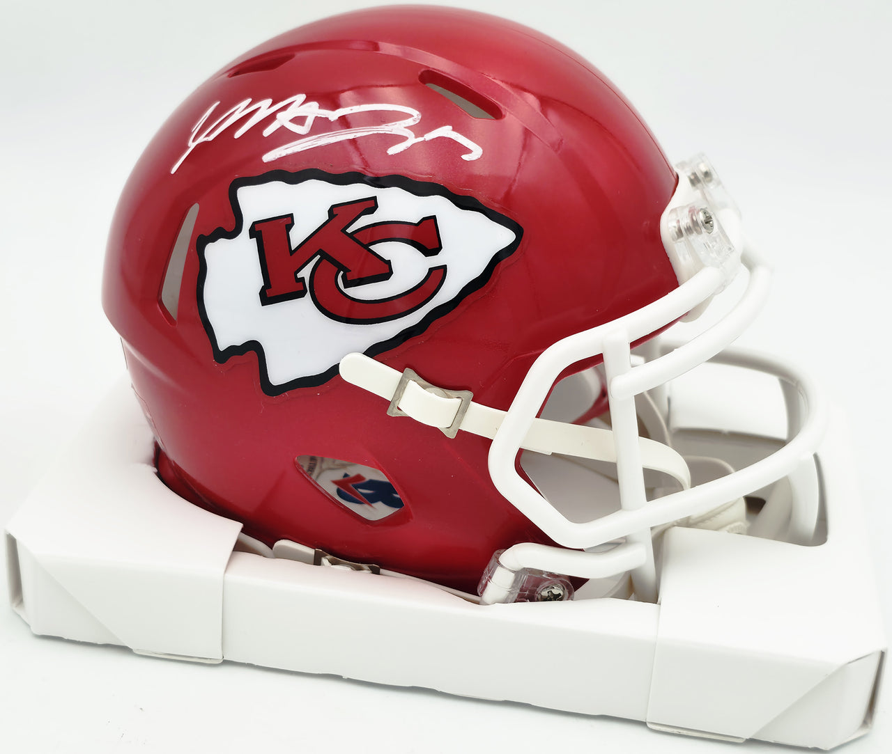Mecole Hardman Autographed Kansas City Chiefs Red Speed Mini Helmet Beckett BAS Witness #WE24817