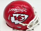 Mecole Hardman Autographed Kansas City Chiefs Red Speed Mini Helmet Beckett BAS Witness #WE24817