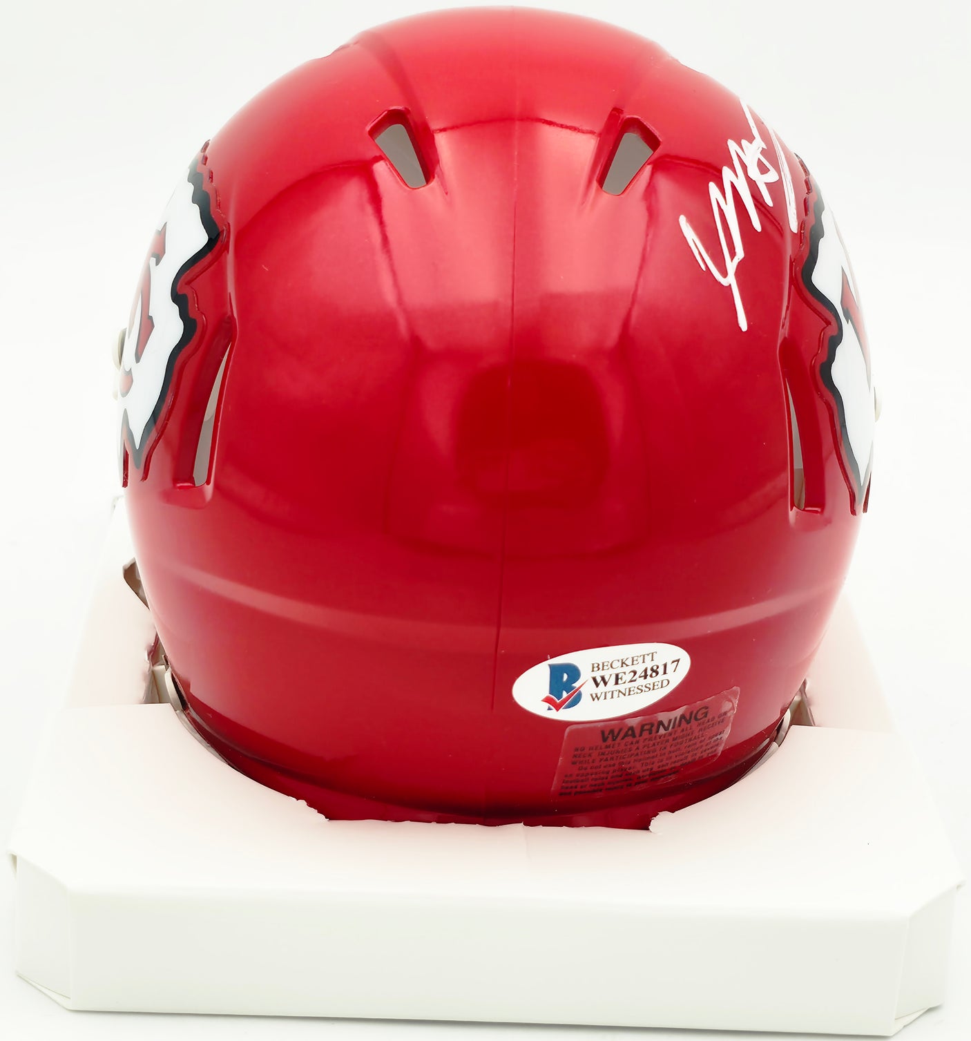 Mecole Hardman Autographed Kansas City Chiefs Red Speed Mini Helmet Beckett BAS Witness #WE24817