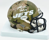 LaDainian Tomlinson Autographed New York Jets Camo Speed Mini Helmet "HOF 17" Beckett BAS Witness #1W603510