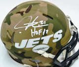 LaDainian Tomlinson Autographed New York Jets Camo Speed Mini Helmet "HOF 17" Beckett BAS Witness #1W603510