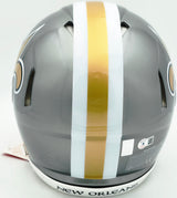 Drew Brees Autographed New Orleans Saints Full Size Flash Gray Authentic Speed Helmet "SB XLIV MVP" Beckett BAS Witness #WL26744