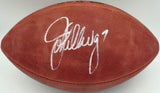 John Elway Autographed Denver Broncos Full Size Official NFL Leather Helmet Beckett BAS QR #BU86711