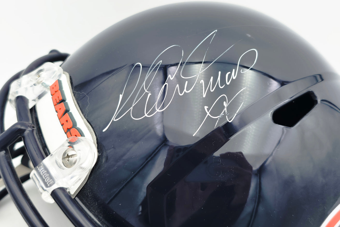 Richard Dent Autographed Chicago Bears Full Size Blue Replica Helmet "MVP XX" Beckett BAS QR #WN50743