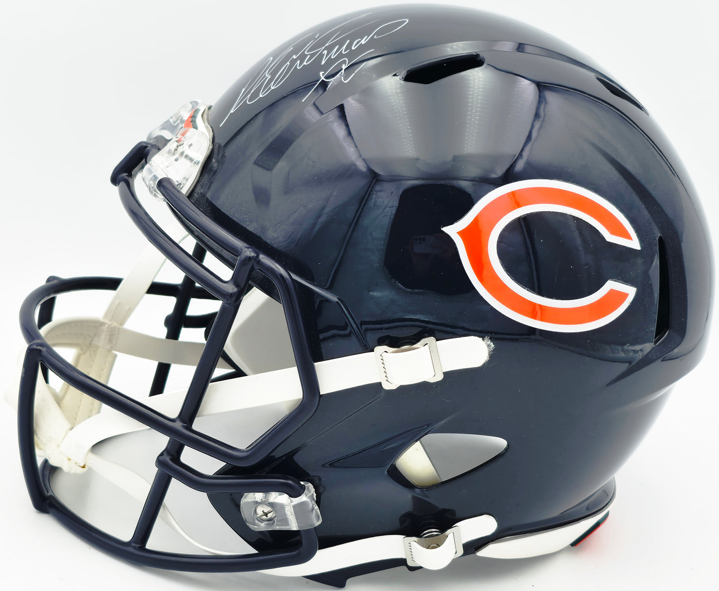 Richard Dent Autographed Chicago Bears Full Size Blue Replica Helmet "MVP XX" Beckett BAS QR #WN50743