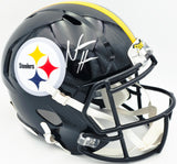 Najee Harris Autographed Pittsburgh Steelers Full Size Black Replica Salute Helmet Fanatics Holo #B107792