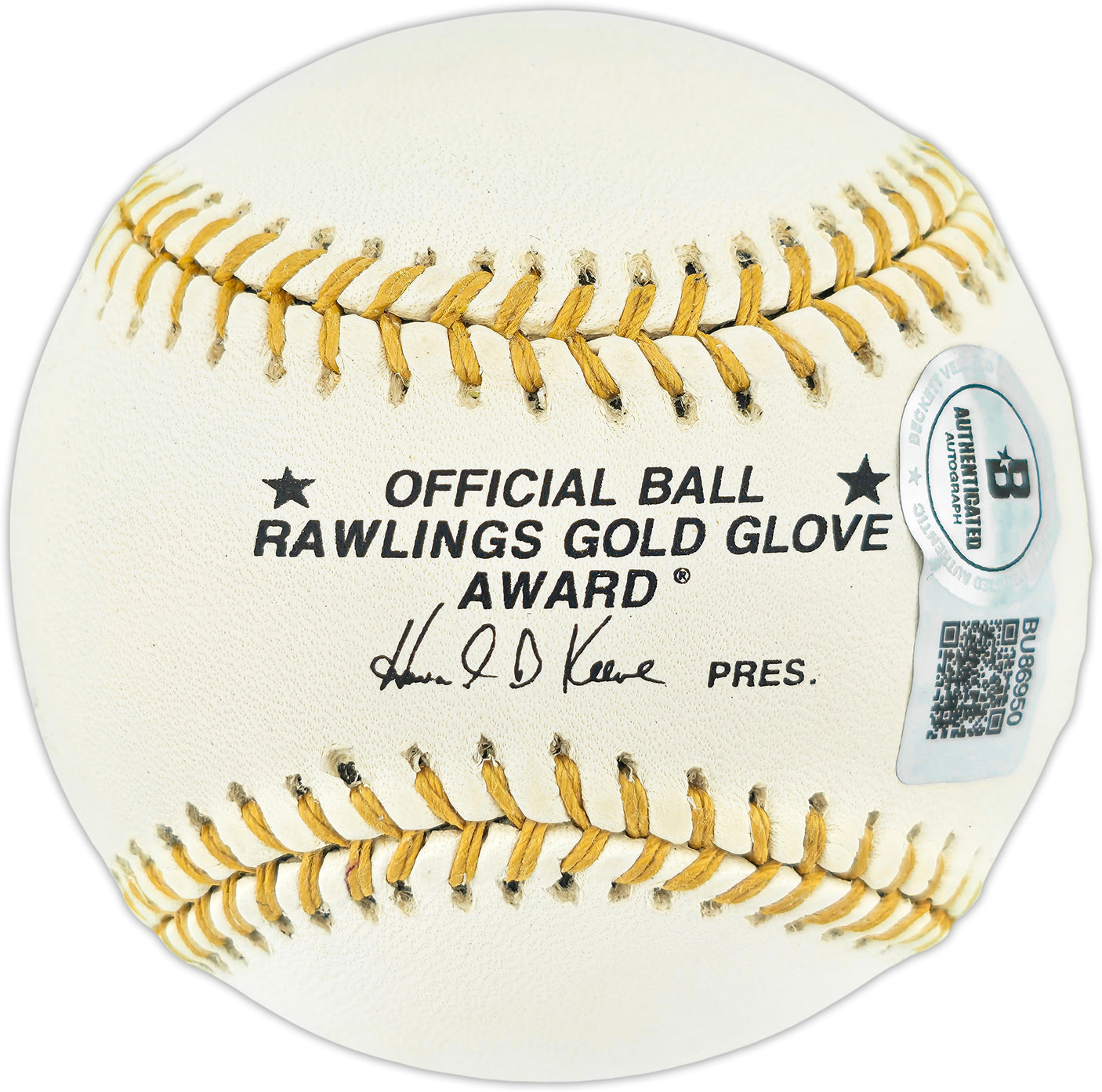 Carlton Fisk Autographed Official Rawlings Gold Glove Baseball Boston Red Sox Beckett BAS QR #BU86950