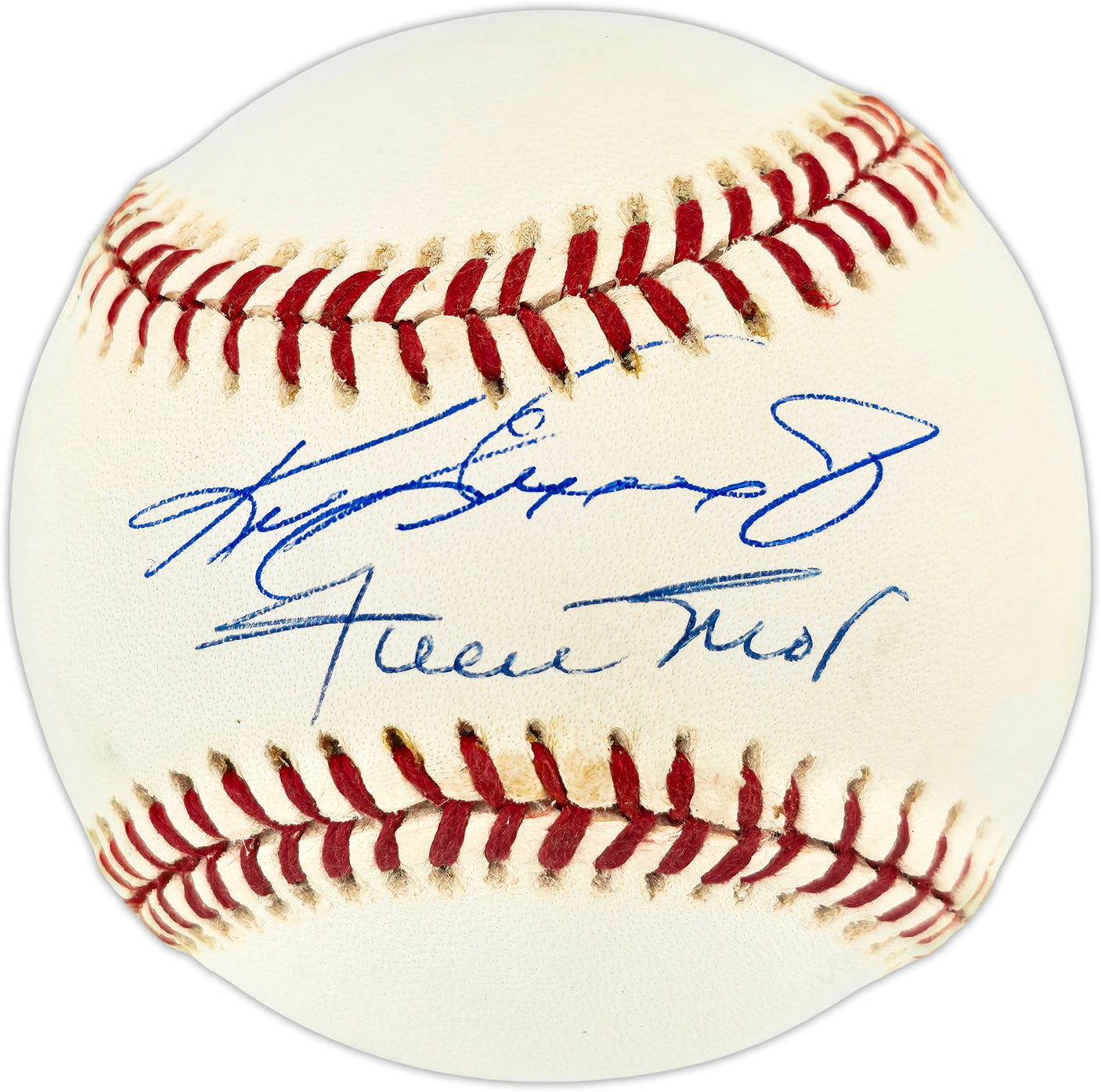 Willie Mays & Ken Griffey Jr. Autographed Official NL Baseball Beckett BAS #AE49051