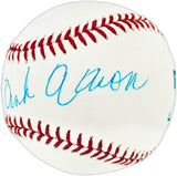 Hank Aaron Autographed Official MLB Baseball Atlanta Braves Beckett BAS #AE49057