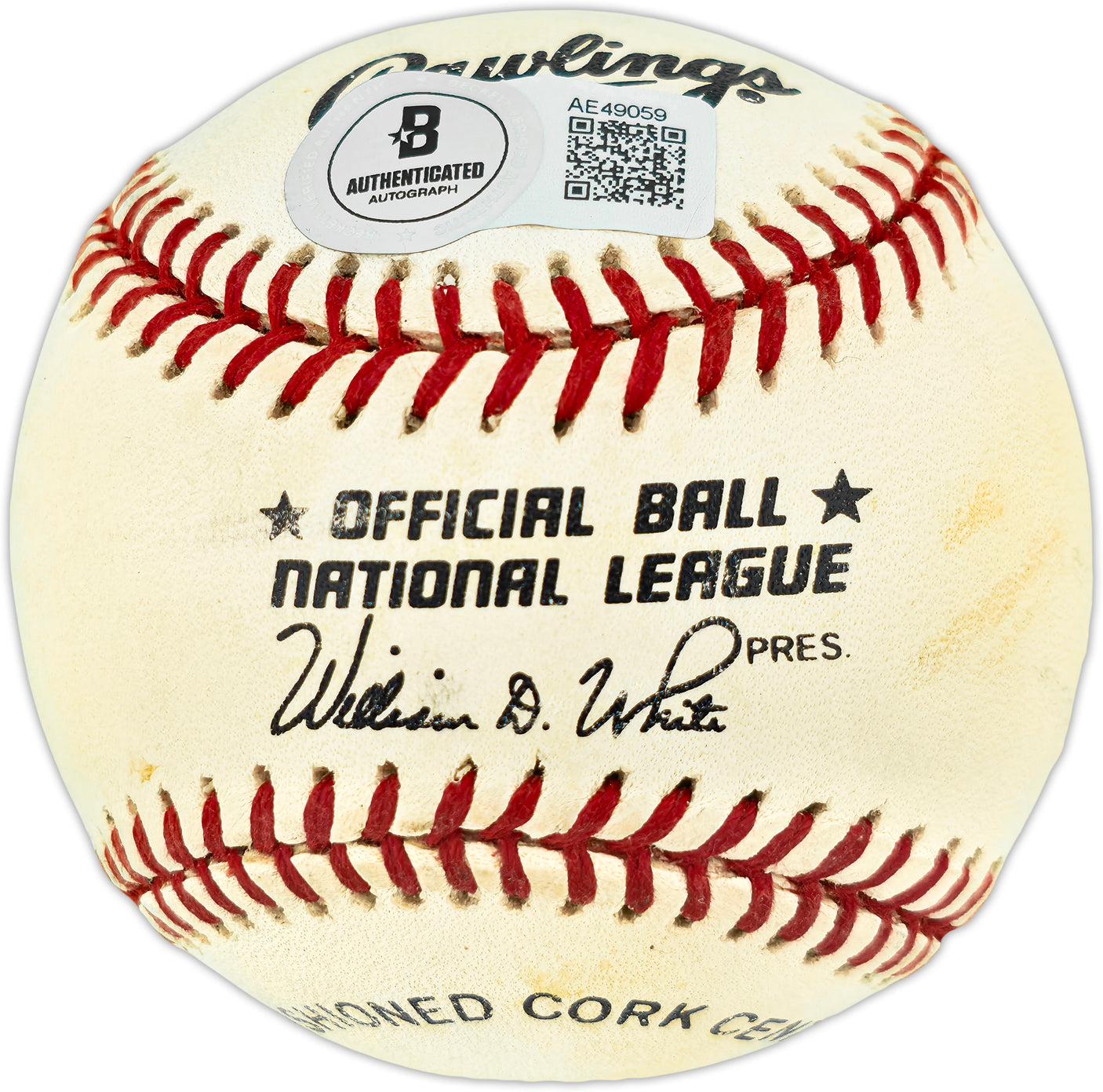 Hank Aaron Autographed Official NL Baseball Atlanta Braves Beckett BAS #AE49059