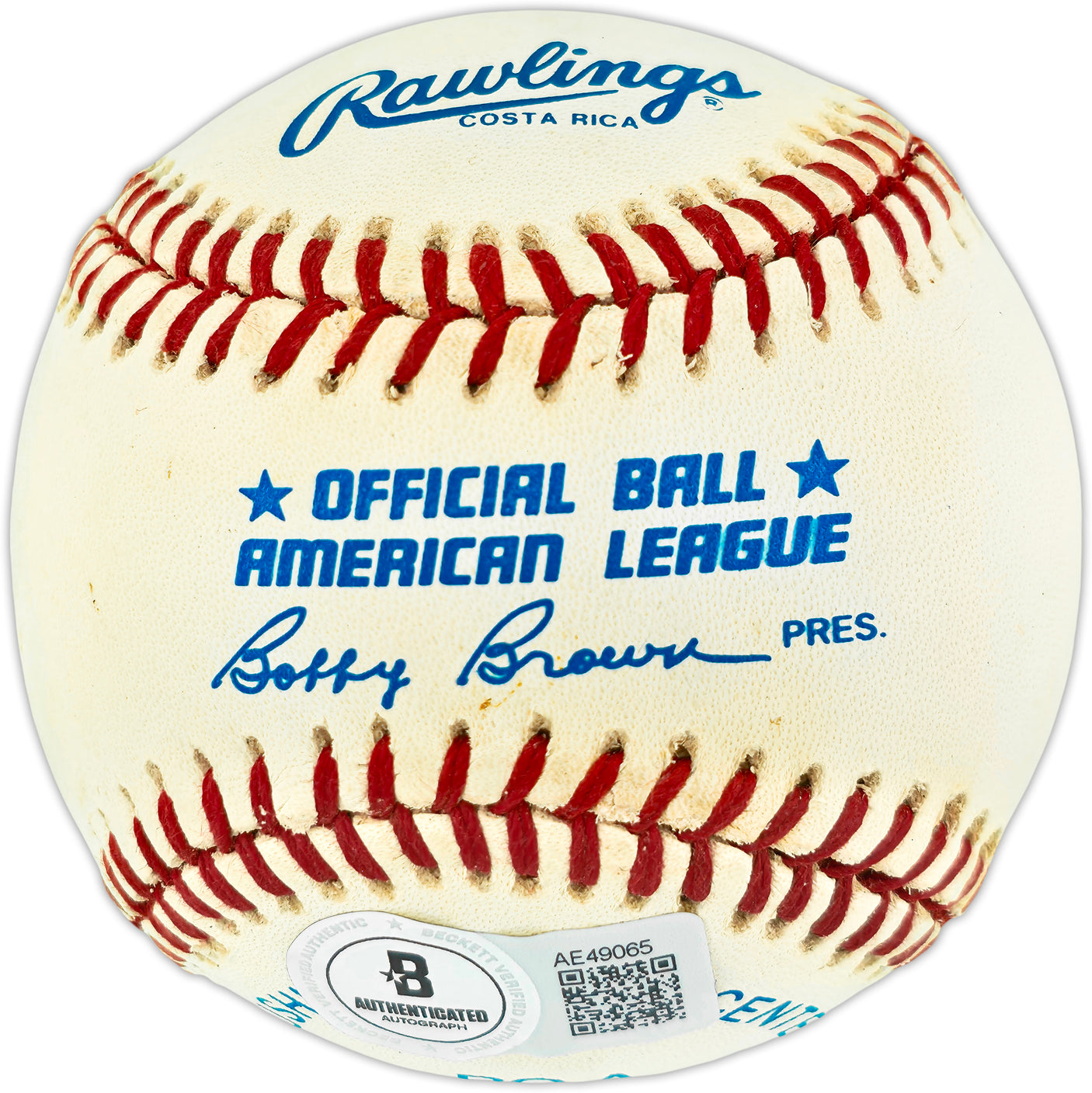 Joe Dimaggio Autographed Official AL Baseball New York Yankees Beckett BAS #AE49065