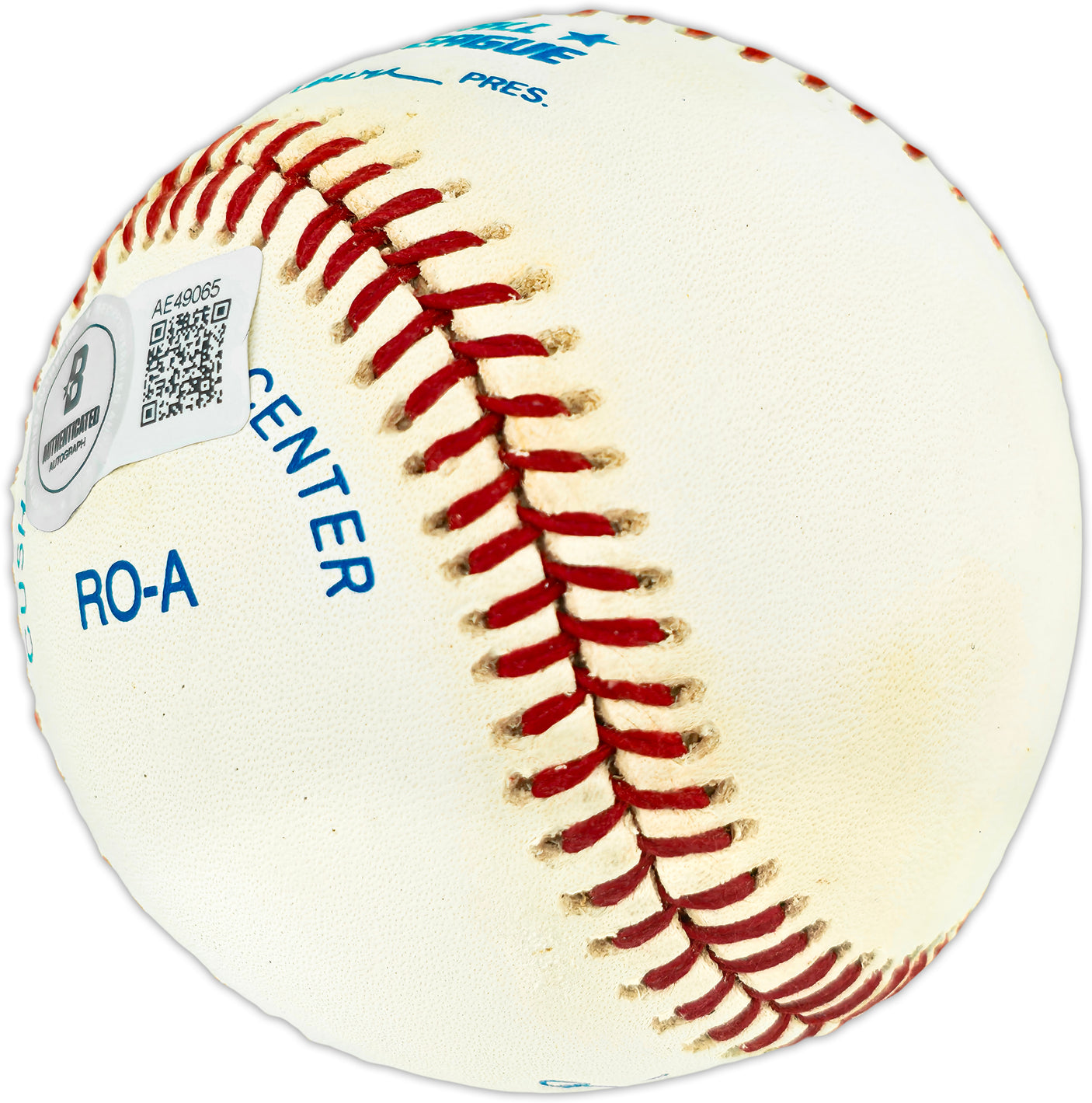 Joe Dimaggio Autographed Official AL Baseball New York Yankees Beckett BAS #AE49065