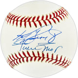 Willie Mays & Ken Griffey Jr. Autographed Official NL Baseball Beckett BAS #AE49066