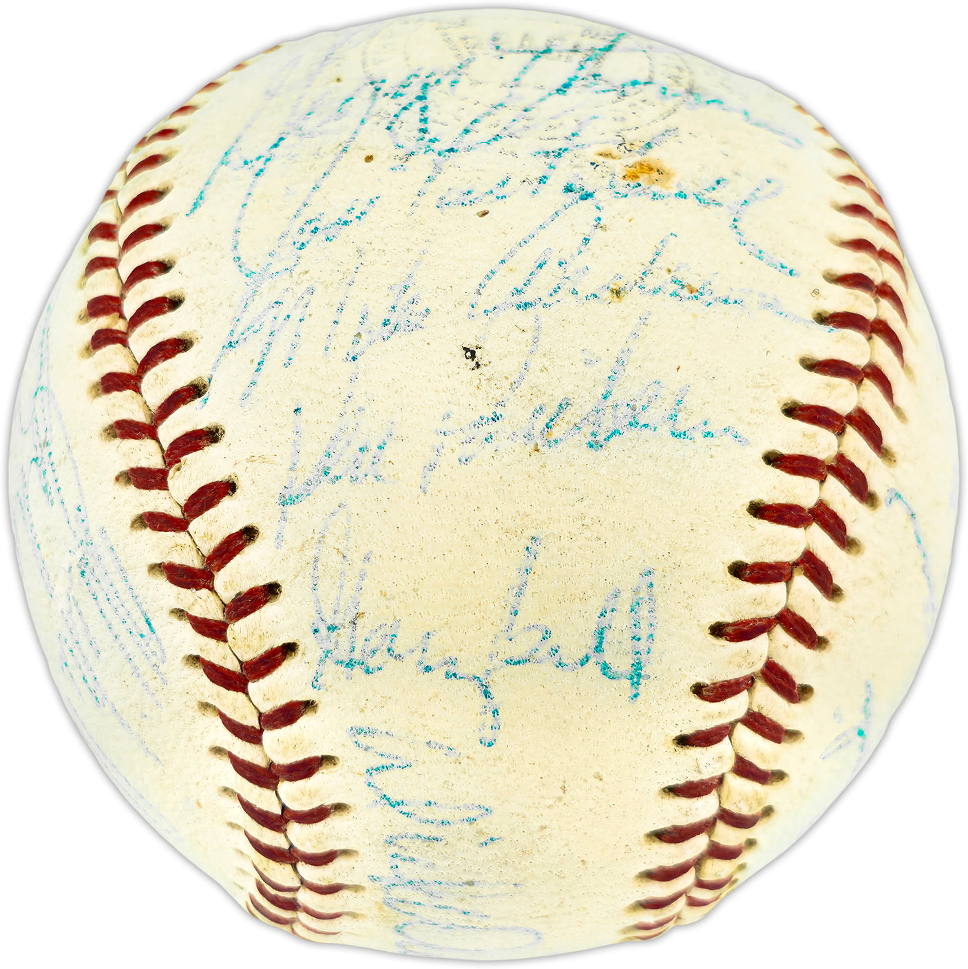 1967 Boston Red Sox Team Autographed Official Baseball With 26 Signatures Including Tony Conigliaro & Sparky Lyle Beckett BAS #AE49082