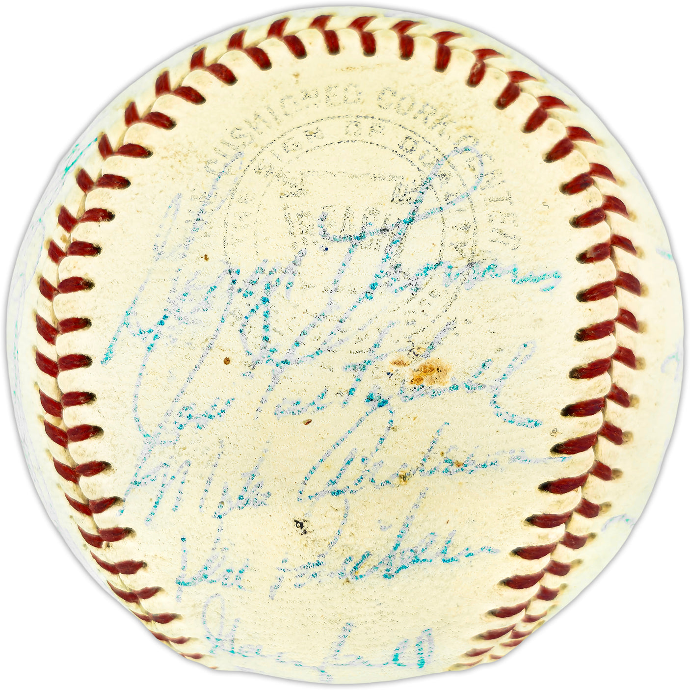 1967 Boston Red Sox Team Autographed Official Baseball With 26 Signatures Including Tony Conigliaro & Sparky Lyle Beckett BAS #AE49082