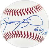 Sammy Sosa Autographed Official Baseball Chicago Cubs "609 HRs" (Smudged) Beckett BAS QR #BQ06759