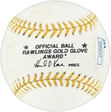 Dwight Evans Autographed Official Rawlings Gold Glove Baseball Boston Red Sox "#24, 8XGG" JSA #Q90652