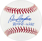 Dave Concepcion Autographed Official MLB Baseball Cincinnati Reds "75-76 WSC" (Smudged) Beckett BAS QR #BR50666