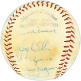 1976 New York Yankees Team Autographed Official NYY Logo Baseball With 21 Signatures Including Thurman Munson Beckett BAS #AE43588