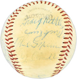 1976 New York Yankees Team Autographed Official NYY Logo Baseball With 21 Signatures Including Thurman Munson Beckett BAS #AE43588